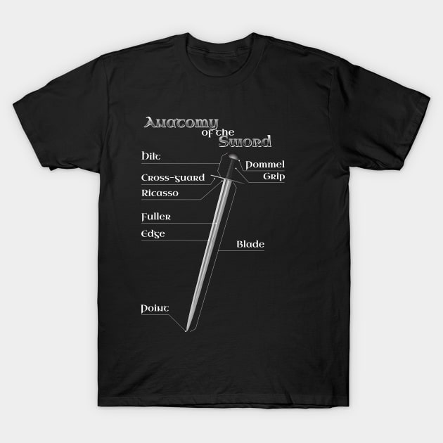 Anatomy of the Sword T-Shirt by Modern Medieval Design